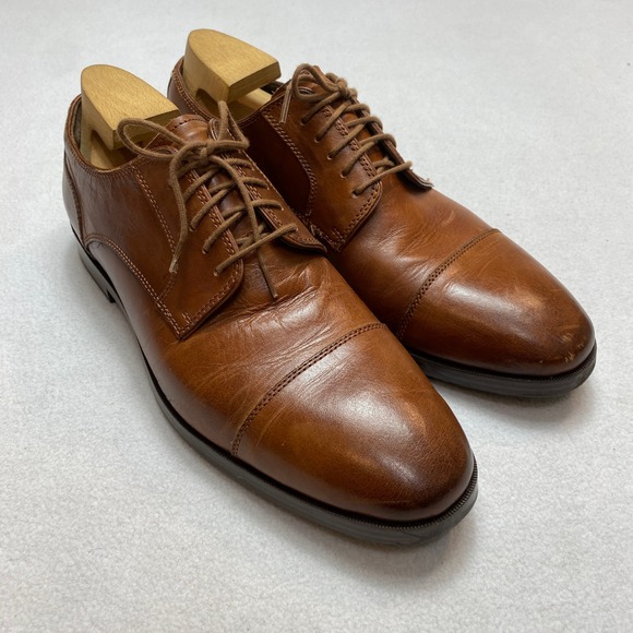 Cole Haan Shoes Mens 10.5 Brown Leather Grand OS Oxford Cap Toe Dress Brogue main image 10